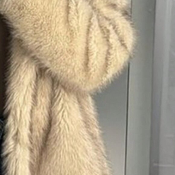 Multicolor Casual Women's Shaggy Faux Fur Lapel Collar Long Jacket - Picture 5 of 5